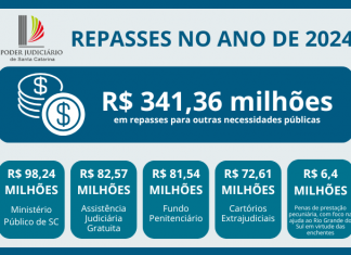 PODER JUDICIÁRIO DE SANTA CATARINA REPASSOU MAIS DE R$ 341 MILHÕES PARA AÇÕES PÚBLICAS