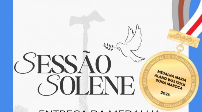 SESSÃO SOLENE: CÂMARA MUNICIPAL DE SÃO JOSÉ CONCEDE MEDALHA MARIA ALANO WALTRICK