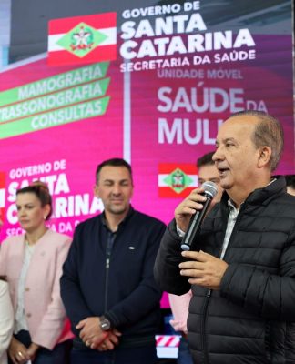 GOVERNADOR JORGINHO MELLO LANÇA UNIDADES MÓVEIS DA SAÚDE DA MULHER PARA AMPLIAR PREVENÇÃO AO CÂNCER DE MAMA