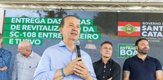 SC-108 REVITALIZADA: GOVERNADOR JORGINHO MELLO ENTREGA OBRA DE R$ 20 MILHÕES ENTRE MELEIRO E TURVO