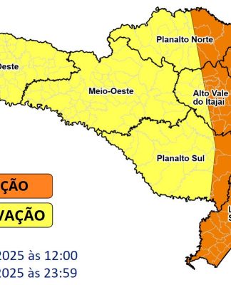 ÚLTIMA SEMANA DE 2025 COMEÇA COM ALERTA PARA TEMPORAIS EM SANTA CATARINA