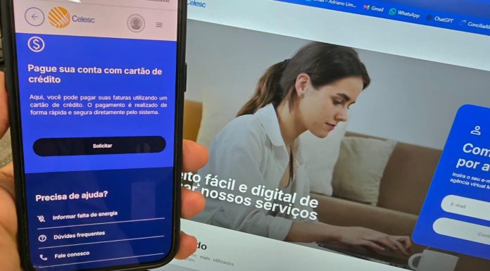 CELESC LANÇA PAGAMENTO DA FATURA COM CARTÃO NO APP E NA AGÊNCIA WEB, COM PARCELAMENTO EM ATÉ 21 VEZES