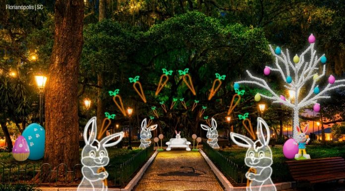 PÁSCOA FLORIPA 2026 TRANSFORMA O CENTRO HISTÓRICO EM CENÁRIO DE LUZ, FÉ E DIVERSÃO