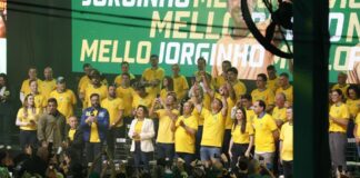 JORGINHO MELLO E FLÁVIO BOLSONARO REFORÇAM ALIANÇA PARA 2026 DIANTE DE MILHARES DE APOIADORES EM FLORIANÓPOLIS